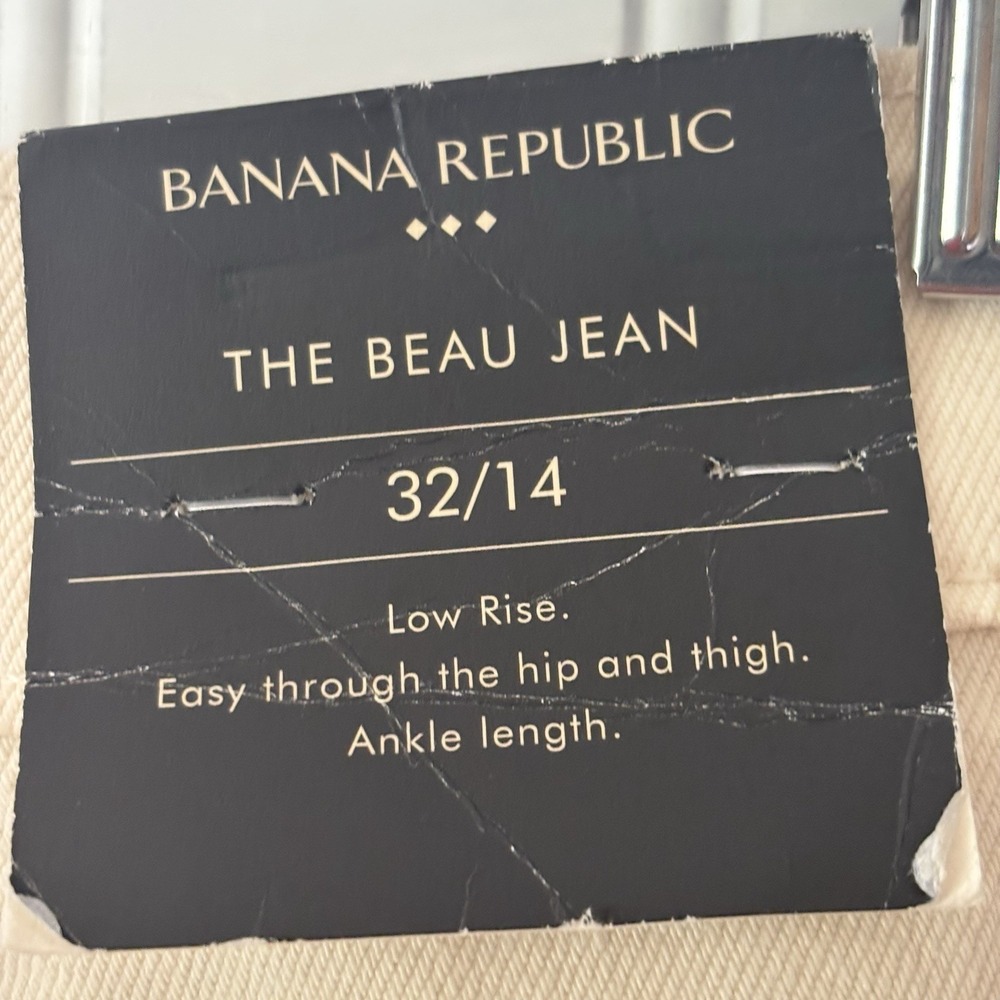 Banana Republic The Beau Jean Ankle 32/14 NWT Ecru Low Rise NEW Fray Raw Hem - Picture 6 of 16